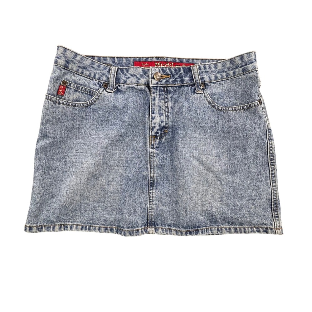 Mudd Vintage Denim Jean Mini Skirt‎ Light Wash Y2K 90s Cotton Juniors Size 11